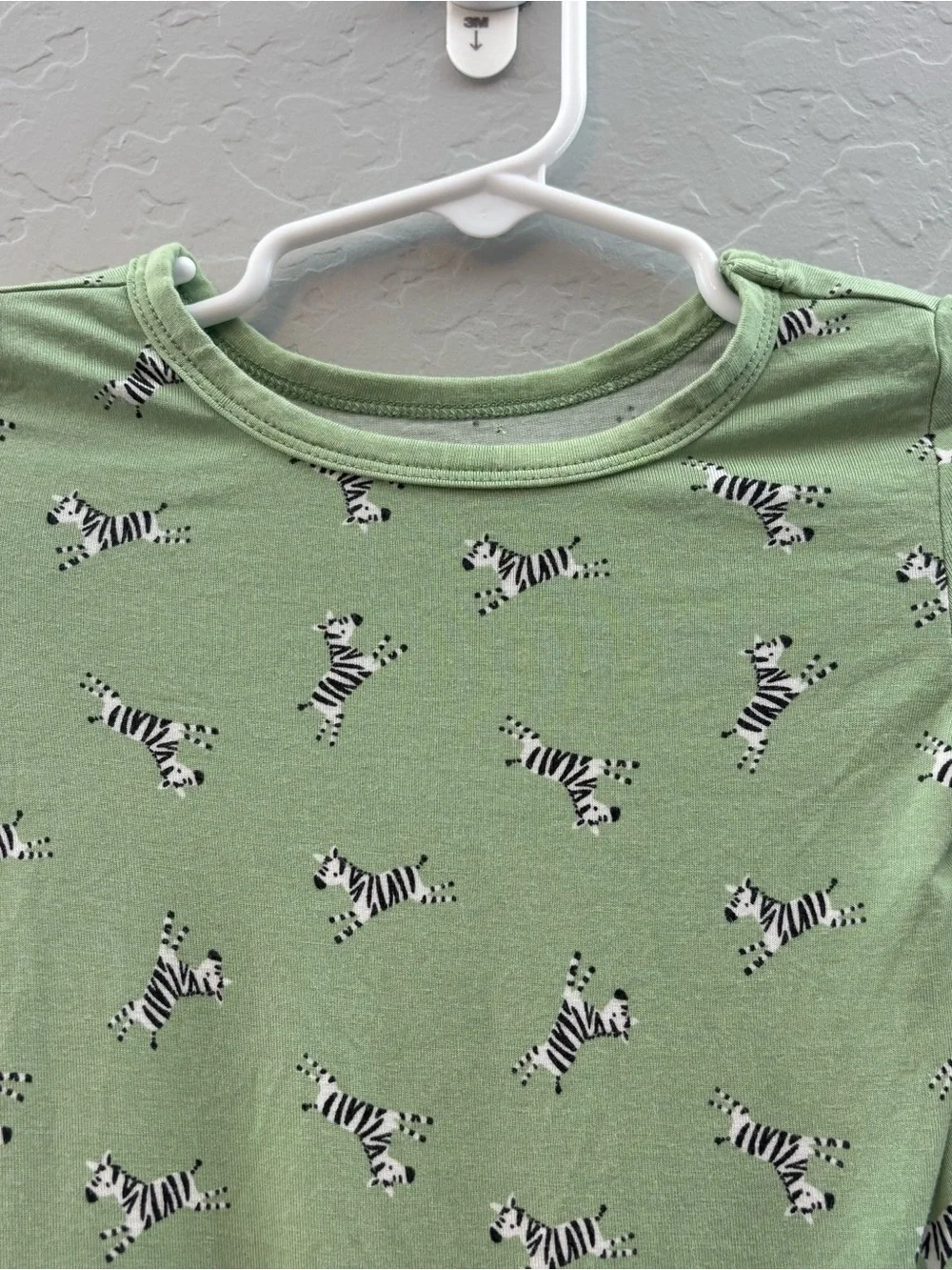 Little Me green zebra print two piece bamboo pajama set size 3t